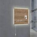 Glasmagnetboard Sigel Business artverum® LED light, magnethaftend, Natural Wood, beschreibbar, 480 x 480 mm