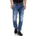 Cipo & Baxx Gerade Jeans Regular mit auffälligen Kontrastnähten, blau