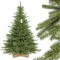 FairyTrees Weihnachtsbaum künstlich 180cm BAYERISCHE Tanne Premium Christbaum Holzständer Tannenbaum künstlich mit Naturgetreue Spritzguss Elemente