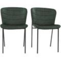 Design-Stühle aus dunkelgrünem Samt und schwarzem Metall (2er-Set) SAIGA