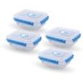 Frischhaltedosen für Lebensmittel ( 0,9 l ) - 4er Pack Blau - Vorratsdose luftdicht, Aufbewahrungsbox Meal Prep Box, Lunchbox, bpa Frei - Blau