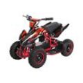 Kinderquad Racer 1000, Pocket-Quad mit 1000 Watt Elektromotor, 3 Batterien, Stoßdämpfer, bis 25 km/h (Schwarz Rot)