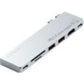 Satechi USB-C Pro Hub Slim Adapter Laptop-Adapter USB-C zu HDMI, MicroSD-Card, SD-Card, USB 4.0, USB Typ A, USB Typ C, silberfarben
