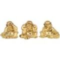 Signes Grimalt - Buddha -Figurenfiguren Golden Small Buddhas 3U Buddhas 7x10x9cm 22595 - Dorado