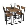 VCM 5-tlg. Holz Metall Essgruppe Küchentisch Esstisch Set Tischgruppe Tisch Stühle Insasi L