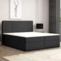 Boxspringbett MALIBU mit Bettkasten 160 x 200 cm Webstoff Schwarz Bett Bettkasten Hotelbett