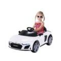 Kinder-Elektroauto Audi R8 Spyder lizenziert, 60 Watt, LED-Scheinwerfer, Musik, Hupe, Fernbedienung, (Weiß)