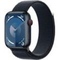 Apple Watch Series 9 GPS + Cellular 45mm Aluminium Smartwatch (4,5 cm/1,77 Zoll, Watch OS 10), Sport Loop, schwarz