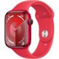 Apple Watch Series 9 GPS Aluminium 45mm S/M Smartwatch (4,5 cm/1,77 Zoll, Watch OS 10), Sport Band, rot
