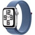 Apple Watch SE GPS 40mm One-Size Smartwatch (4 cm/1,57 Zoll, Watch OS 10), Sport Loop, silberfarben