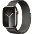 Apple Watch Series 9 GPS + Cellular Stainless Steel 45mm Smartwatch (4,5 cm/1,77 Zoll, Watch OS 10), Milanese Loop, grau