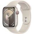Apple Watch Series 9 GPS + Cellular 45mm Aluminium Smartwatch (4,1 cm/1,77 Zoll, Watch OS 10), Sport Band, beige