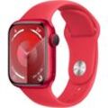 Apple Watch Series 9 GPS Aluminium 41mm S/M Smartwatch (4,1 cm/1,69 Zoll, Watch OS 10), Sport Band, rot