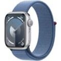 Apple Watch Series 9 GPS Aluminium 41mm One-Size Smartwatch (4,1 cm/1,69 Zoll, Watch OS 10), Sport Loop, silberfarben