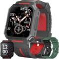FITCXJX Herren,Touchscreen IP69K Wasserdicht Sport Smartwatch (1