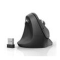 Hama Computermaus kabellos für Linkshänder, ergonomisch, vertikal, schwarz ergonomische Maus (Funk, Funkmaus, DPI Schalter, Browser Tasten, USB Empfänger), schwarz