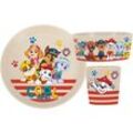 KOZIOL Kindergeschirr-Set CONNECT PAW PATROL (3-tlg), 1 Personen, Kunststoff, Co² neutral produziert, Made in Germany, 3 Teile, für 1 Person, beige