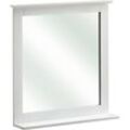 Saphir Badspiegel Quickset 928 Spiegel mit Ablage, 60 cm breit, Landhaus-Stil, Flächenspiegel Weiß Glanz, ohne Beleuchtung, rechteckig, weiß