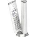 Panasonic KX-TGK220 Schnurloses DECT-Telefon (Mobilteile: 1, 4 Wege Navigationstaste), silberfarben|weiß