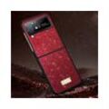 Wigento Handyhülle Für Samsung Galaxy Z Flip4 5G Glitzer Design Kunststoff TPU Cover Handy Tasche Hülle Etuis Rot