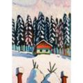 Postkarte Kunstkarte Gabriele Münter "Tannen im Winter"