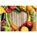 Platzset, Artipics Tischsets Veggie Heart Abwaschbar Aus Kunststoff 4 Stück
