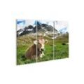 islandburner Leinwandbild Bild auf Leinwand Milck Kuh Mit Beweidung Auf Schweiz Alpine Berge Grü
