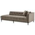 Casa Padrino Loungesofa Luxus Lounge Sofa Greige / Schwarz 223 x 95 x H. 68 cm