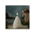 Deluxe Homeart LED-Kerze Tannenbaum Weihnachtsbaum Deluxe Echtwachs flackernd H: 11cm weiß (1-tlg)