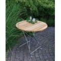 TPFGarden Gartentisch BAD BELZIG (Robuster Garten Holztisch Outdoor runde Tischplatte