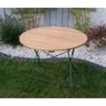 TPFGarden Gartentisch BAD BELZIG (Robuster Garten Holztisch Outdoor runde Tischplatte
