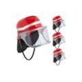 relaxdays Feuerwehrhelm 4er Set Feuerwehrhelm für Kinder in Rot