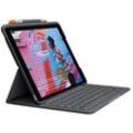 Logitech SLIM FOLIO Tablet-Tastatur schwarz geeignet für Apple iPad 7. Gen (2019), Apple iPad 8. Gen (2020), Apple iPad 9. Gen (2021)