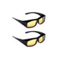 HAC24 Sonnenbrille Auto Nachtfahrbrille Nachtsichtbrille Kontrastbrille Überziehbrille (2-St) Polarisiert