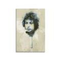Sinus Art Leinwandbild Bob Dylan I Aqua 90x60 cm Aquarell Kunstbild