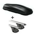 VDP Fahrradhalter, Dachbox/Gepäckbox CUBE470 + Dachträger Original kompatibel mit Seat Toledo IV 4 Türer ab 2013