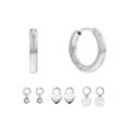 Calvin Klein Ohrring-Set Multipack Schmuck Ohrrschmuck Ohrringe Schmuckset Huggie (Set, 8-tlg), mit Glasstein - mit Glasperle, silberfarben|weiß