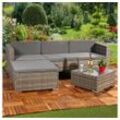 Mucola Gartenlounge-Set Polyrattan Lounge 5tlg. Gartengarnitur Sitzgruppe Sitzgarnitur Sofa