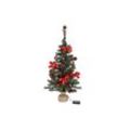 Gravidus Künstlicher Weihnachtsbaum 20 LED Weihnachtsbaum Tannenbaum Christbaum Baum geschmückt rot 75 cm
