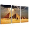 Pixxprint Leinwandbild Pyramiden von Gizeh im Sonnenlicht