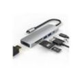 TradeNation Laptop-Dockingstation USB C Hub 6 in 1 Adapter HDMI 4K USB 3.0 Micro SD für Laptop Samsung