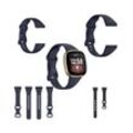 Wigento Smartwatch-Armband Für Fitbit Versa 4 / Versa 3 / Sense Kunststoff / Silikon Armband für Frauen / Größe S Dunkelblau Uhr
