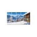 islandburner Leinwandbild Bild auf Leinwand Winter Wonderland Mountain Scenery in den Alpen mit