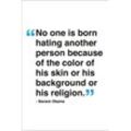 Close Up Kunstdruck Barack Obama Kunstdruck Zitat No One Is Born Hating... 20 x