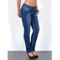 ESRA Straight-Jeans J540 Damen Straight Fit Jeans Hose mit dicker Naht