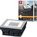 Paulmann LED Einbauleuchte Cube, LED fest integriert, Warmweiß, LED-Board, Bodeneinbauleuchten-Set, Solar, Edelstahl, silberfarben