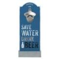 Contento Flaschenöffner Save Water, für die Wand, blau