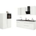 wiho Küchen Küche Chicago, Breite 330 cm, mit Hanseatic-E-Geräten, extra kurze Lieferzeit, schwarz|weiß