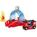 BRIO® Spielzeug-Eisenbahn BRIO® WORLD, Smart Tech Sound Feuerwehreinsatz, FSC® - schützt Wald - weltweit, rot