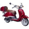 GT UNION Motorroller Strada, 50 ccm, 45 km/h, Euro 5, (Set), mit Topcase, rot